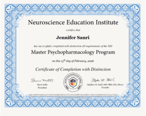 Jennifer SanriMaster Psychopharmacology Program