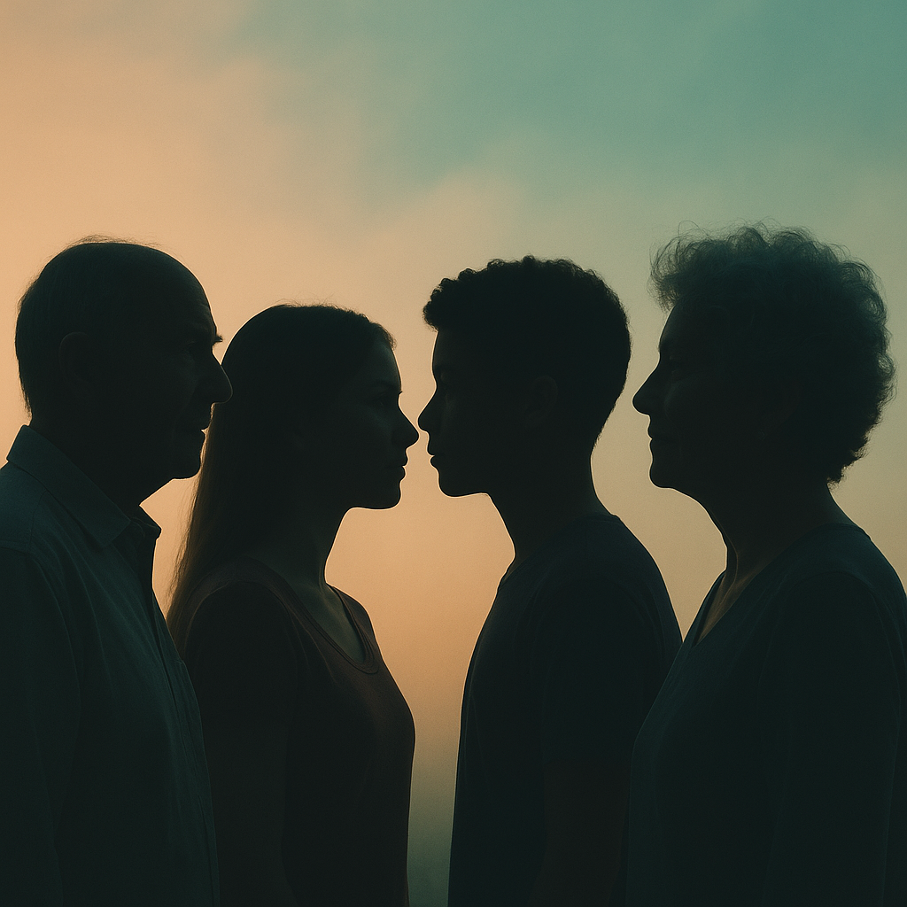 Silhouettes of people across different stages of life representing individualized lifespan mental health care.