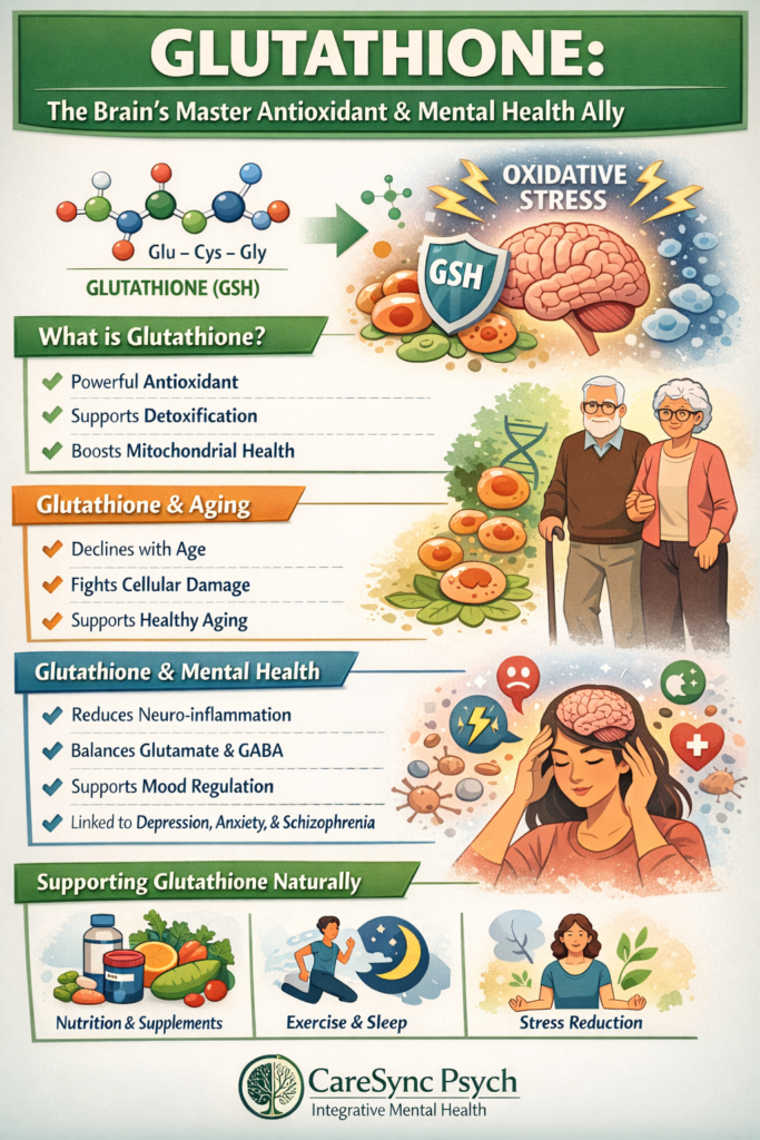 Glutathione: The Brain’s Master Antioxidant and Its Role in Aging and Mental Health